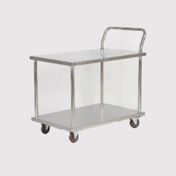 雙(shuāng)層不鏽鋼手推(tuī)車廠家 雙層(céng)不鏽鋼手推車廠家